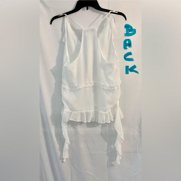 Elegant White Ruffled Women's Blouse - Picture 2 of 3